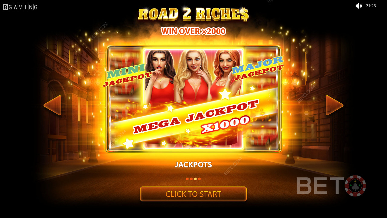 Mega jackpot Road 2 Riches v hodnote 1 000x