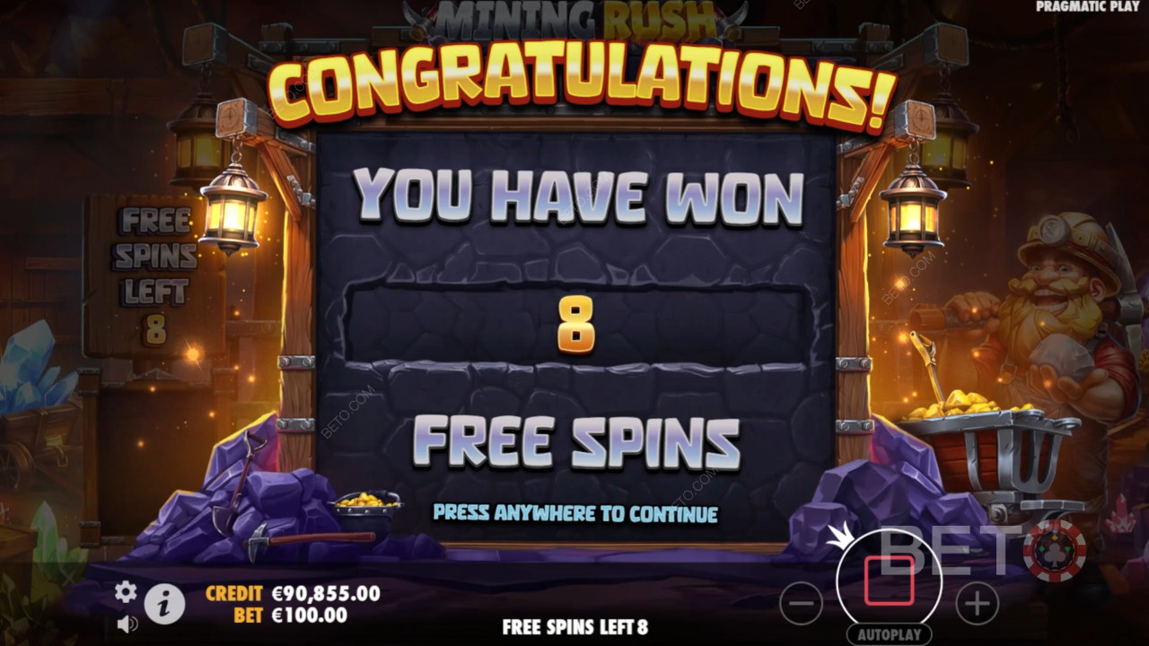 Vysvetlenie bonusových funkcií v hre Mining Rush od Pragmatic Play