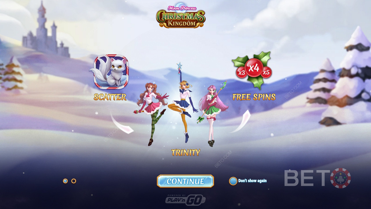 Úvodná obrazovka hry Moon Princess Christmas Kingdom