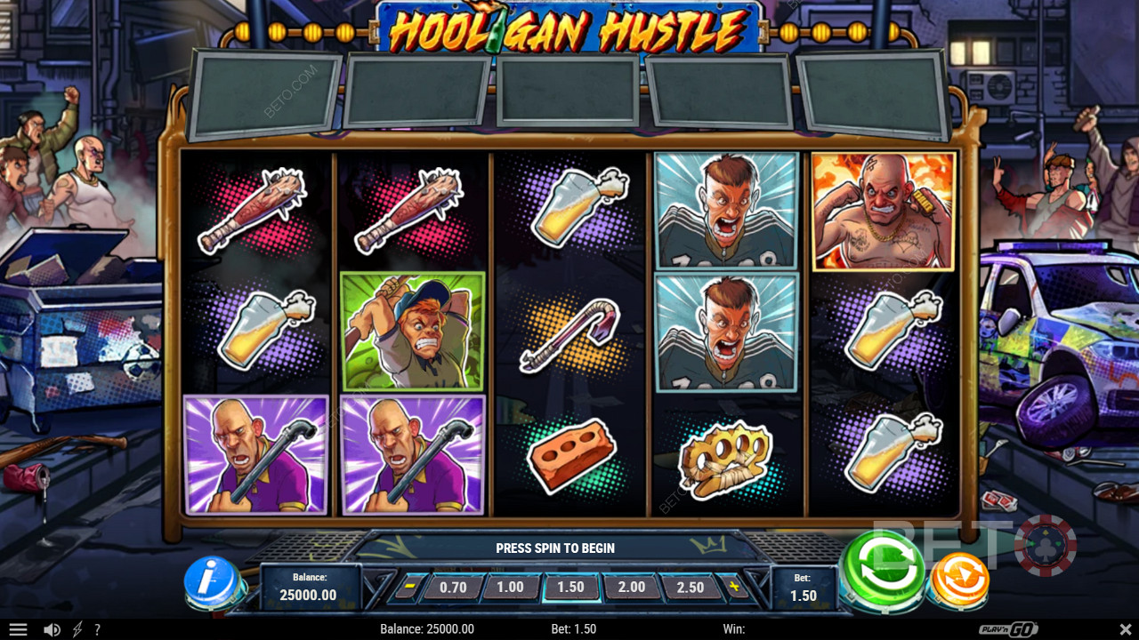 V automate Hooligan Hustle si môžete vychutnať niekoľko výkonných funkcií, ako napríklad funkciu Free Spins