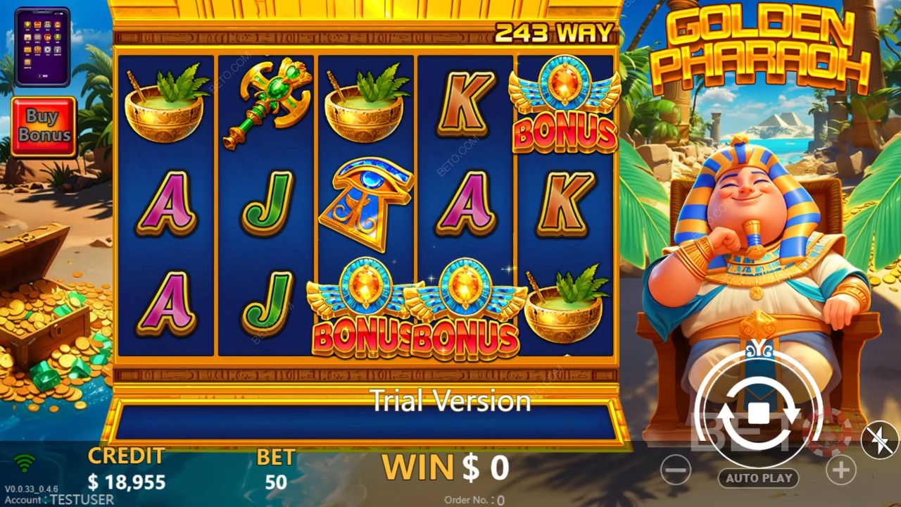 Golden Pharaoh Recenzia od BETO Slots