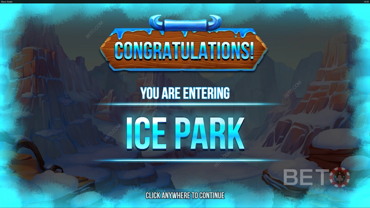 Ak padnú symboly Scatter (modrý a červený zubor), odomkne sa bonusová hra Ice Park.
