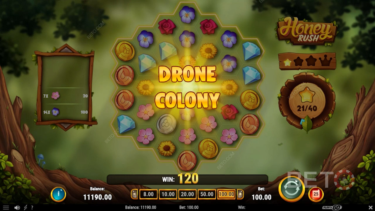 Extra hra Drone Colony sa aktivuje prostredníctvom merača Honey Rush v blízkosti valcov.