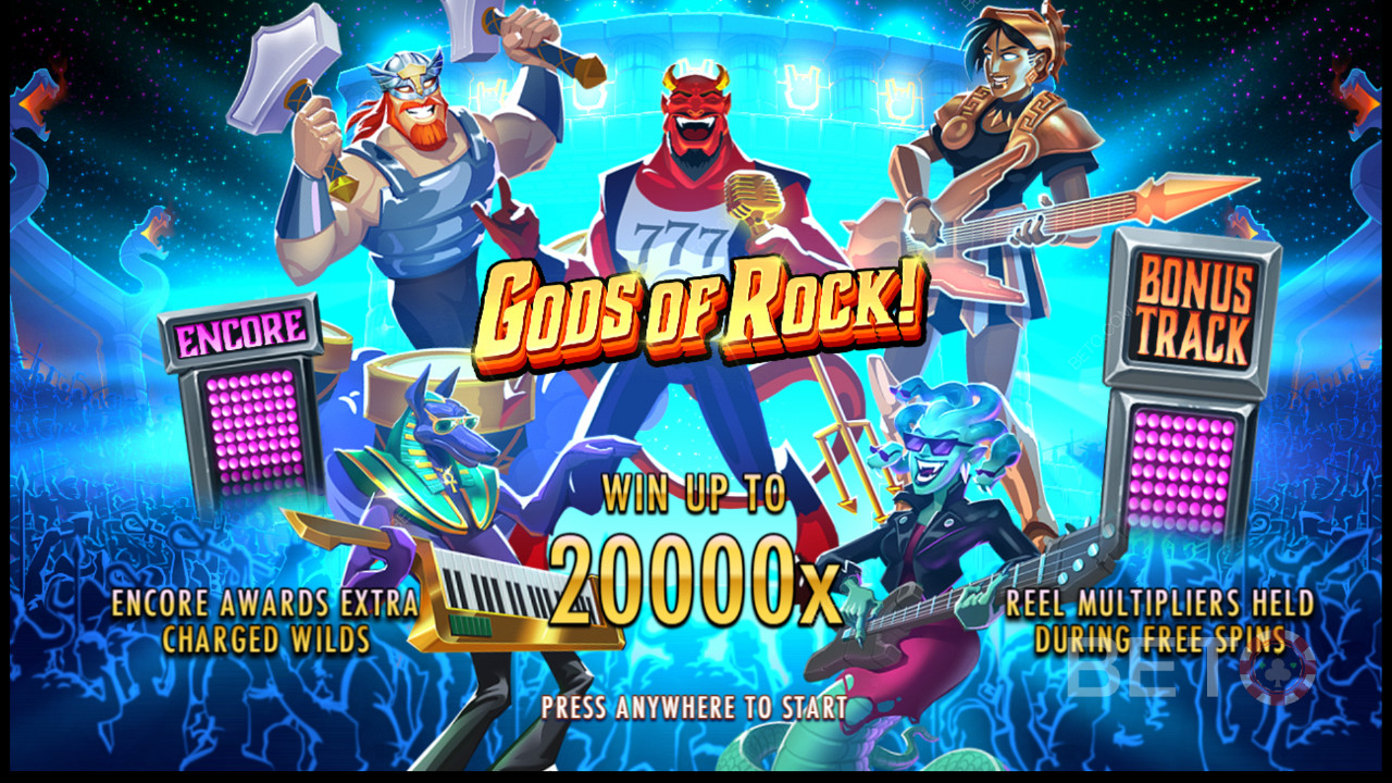 V automate Gods of Rock si môžete vychutnať niekoľko silných bonusových funkcií