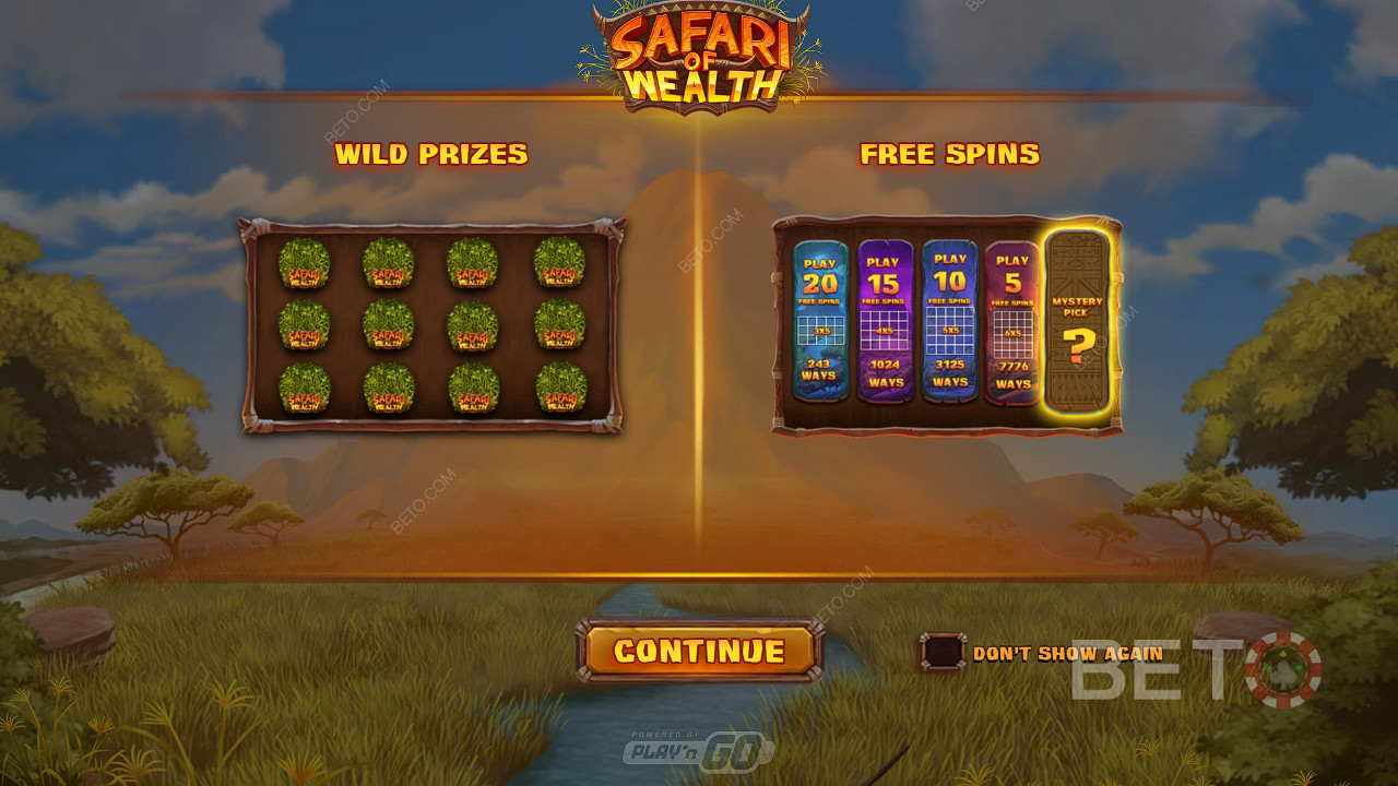 Získajte obrovské výhry prostredníctvom divokých výhier a roztočení zdarma v automate Safari of Wealth