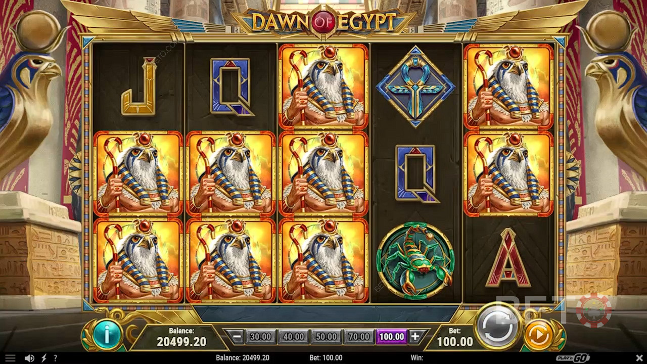 Hodnota RTP v hre Dawn of Egypt je 96,23 % a využíva herný model s vysokou volatilitou.