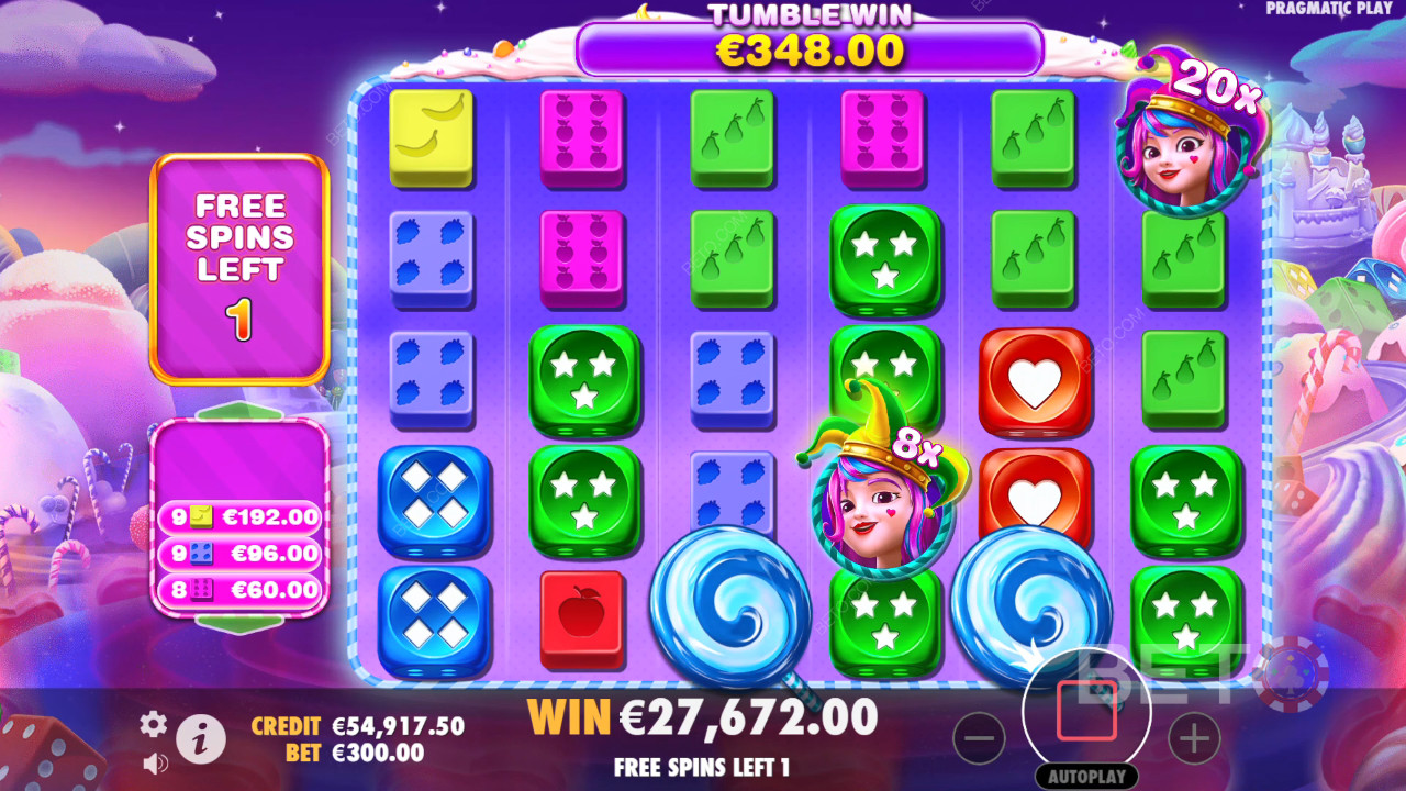 Vysvetlenie bonusových funkcií na stránke Sweet Bonanza 1000 Dice by Pragmatic Play