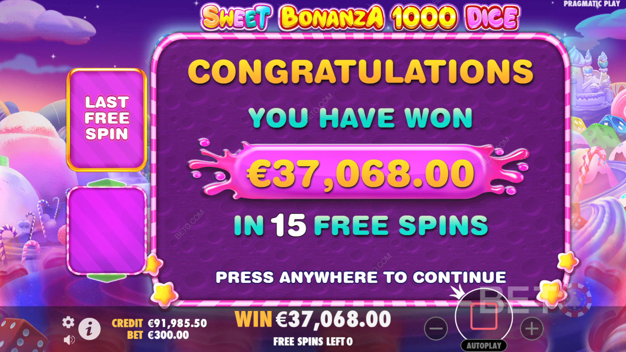 Vyhrajte 25 000x Vašu stávku v online automate Sweet Bonanza 1000 Dice!
