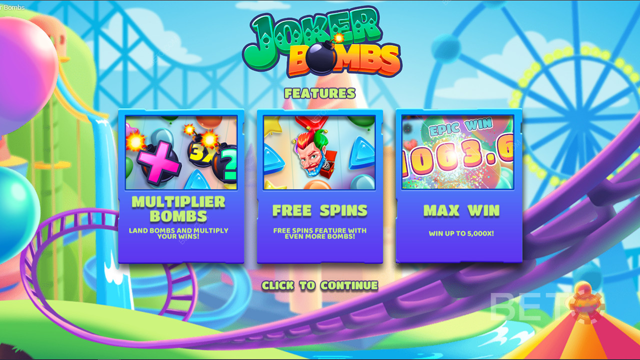Užite si násobiace bomby, roztočenia zdarma a ďalšie možnosti v automate Joker Bombs