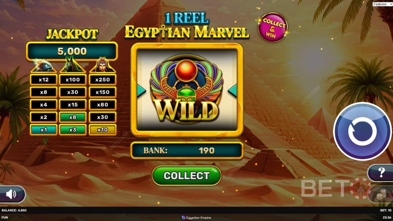 Bonusové funkcie vysvetlené v 1 valci - Egyptian Marvel by Spinomenal
