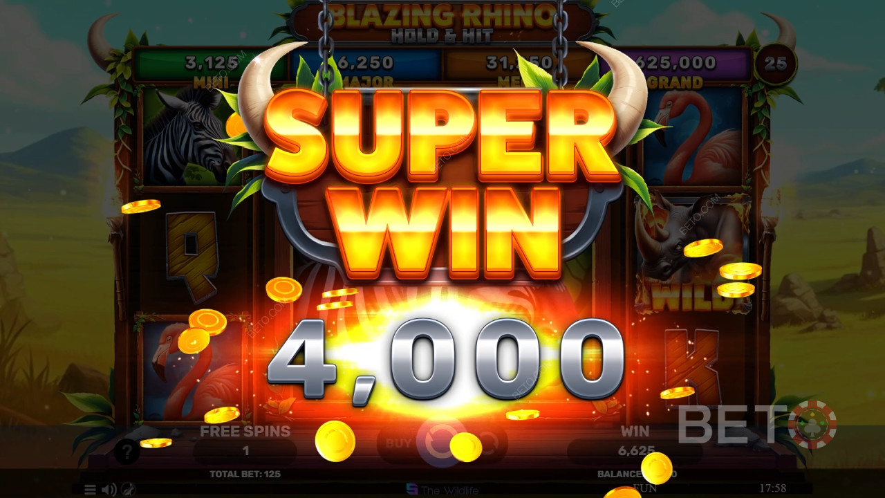 Blazing Rhino Hold & Hit Hrať Zadarmo