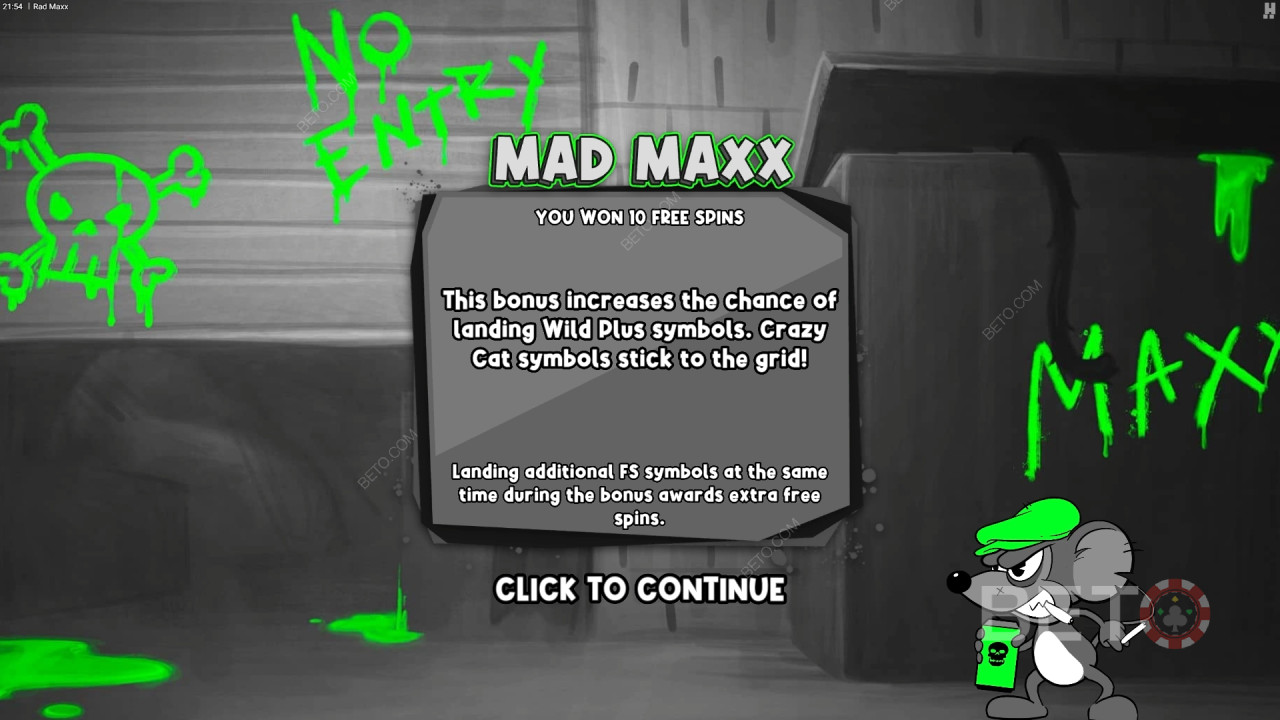 Vysvetlenie bonusových funkcií v aplikácii Rad Maxx od Hacksaw Gaming
