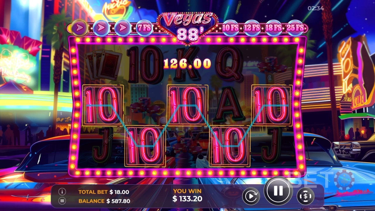 Vysvetlenie bonusových funkcií v hre Vegas 88 od Vibra Gaming