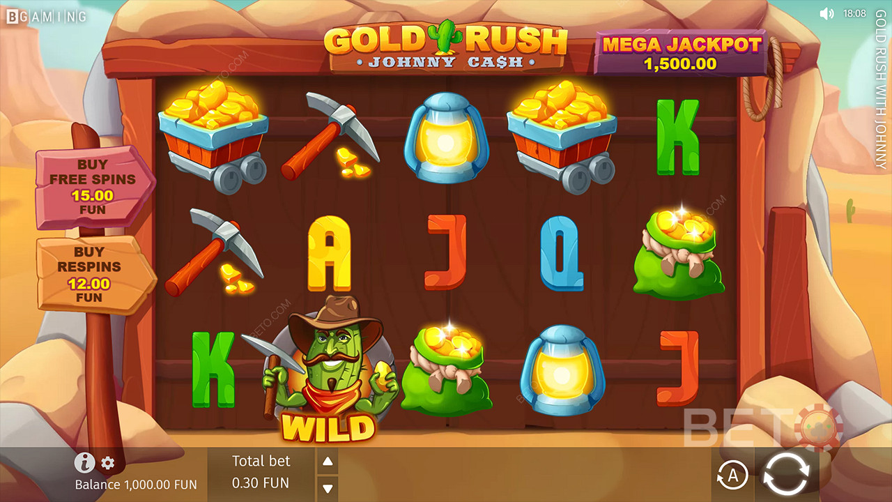 Priamo si zakúpte požadované bonusy v kasínovej hre Gold Rush With Johnny Cash