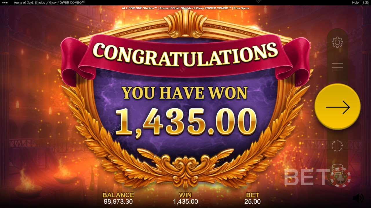 Vyhrajte 10 000-násobok svojej stávky v Aréne zlata: V tomto video automate Shields of Glory Power Combo!