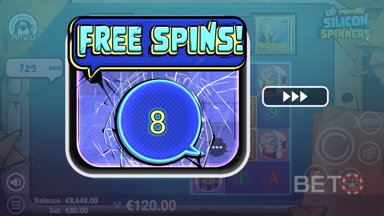 Vysvetlenie bonusových funkcií v aplikácii Silicon Spinners od Avatar UX