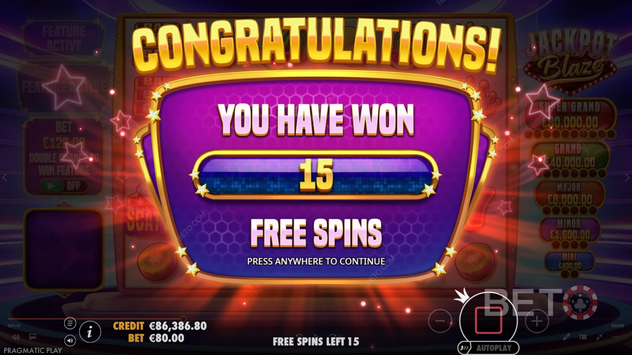 Vyhrajte 5 000-násobok svojej stávky v automate Jackpot Blaze!