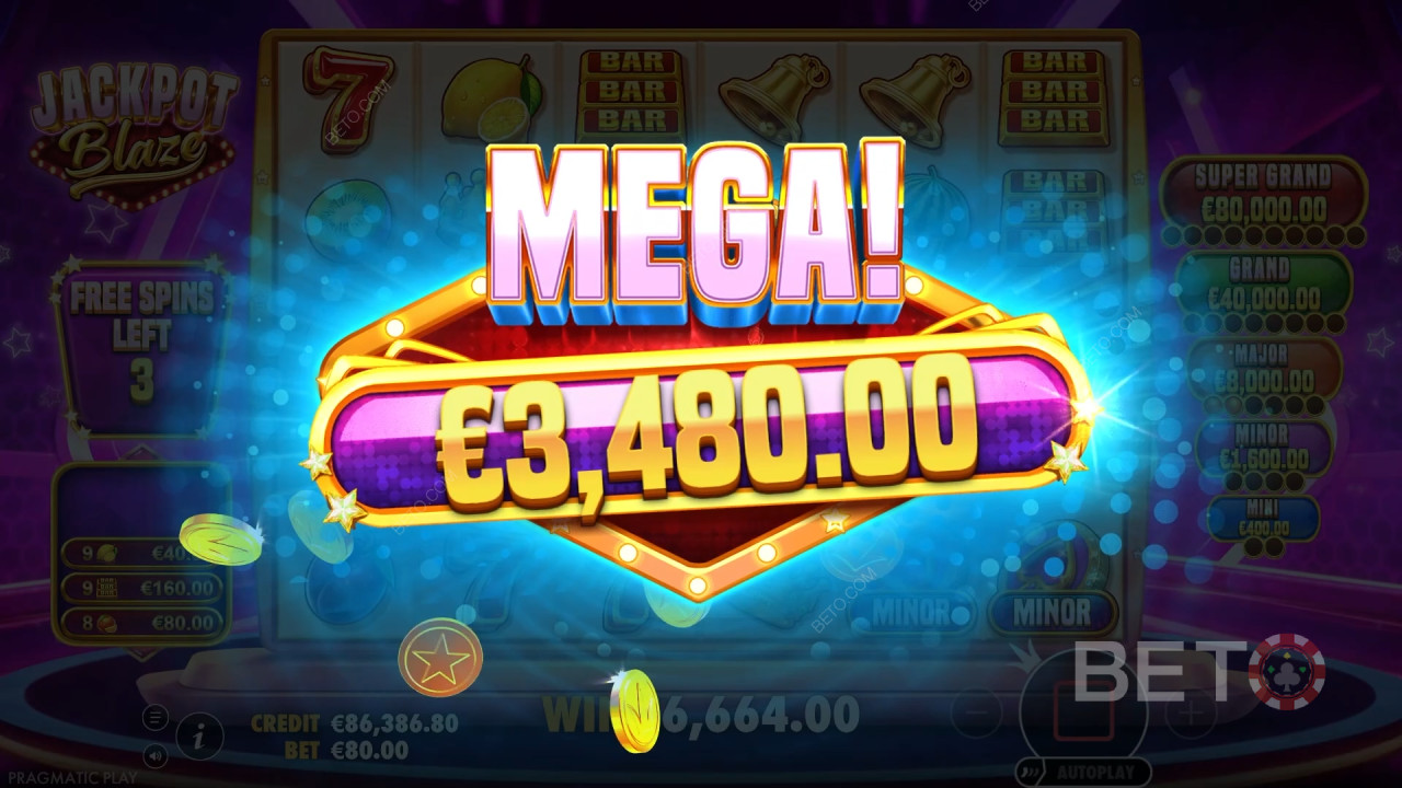 Vysvetlenie bonusových funkcií v hre Jackpot Blaze od Pragmatic Play