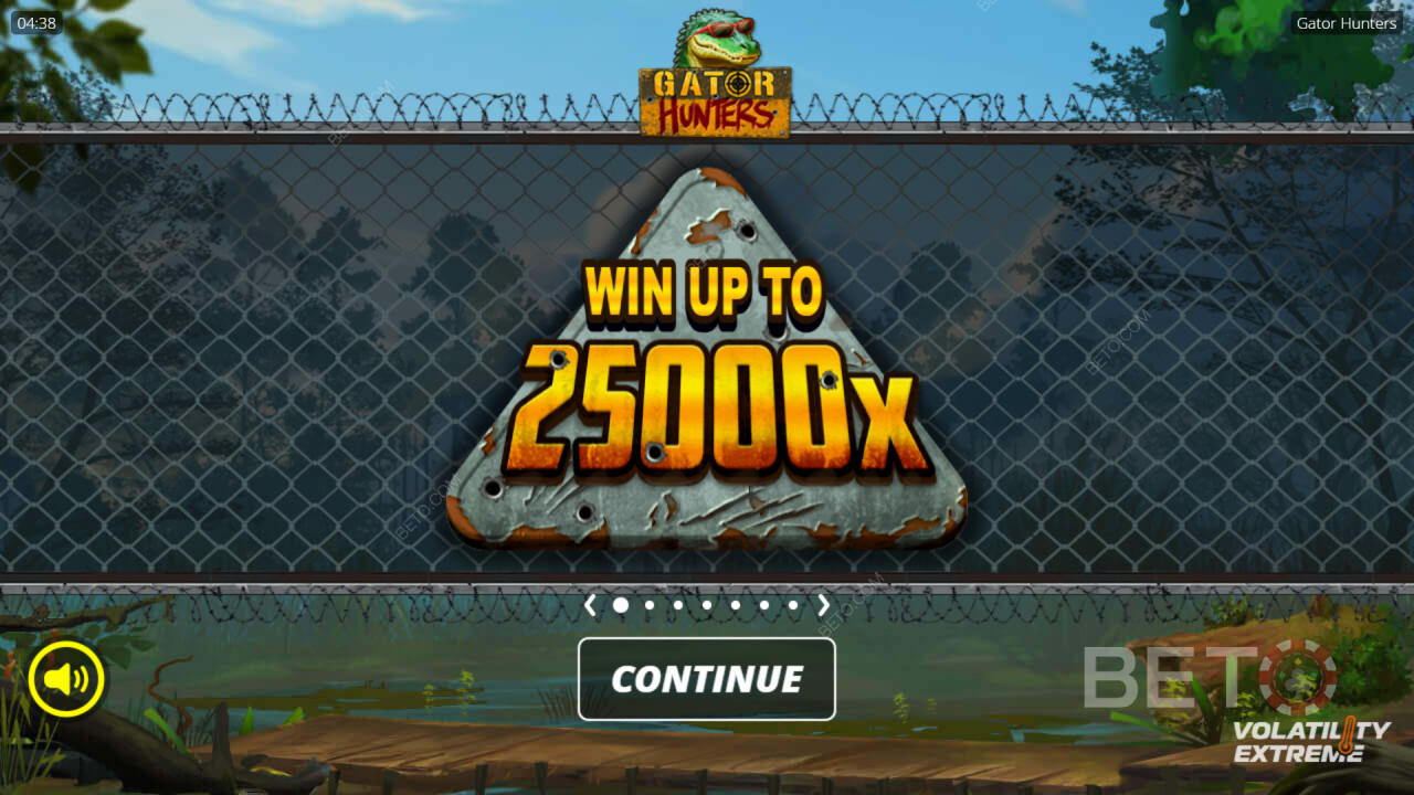 Vyhrajte 25 000-násobok svojej stávky v automate Gator Hunters!