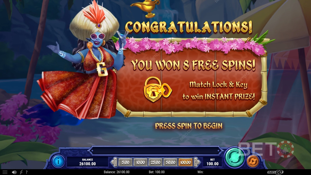 Vyhrajte 1 234-násobok svojej stávky v automate 1001 Mystery Genie Fortunes!