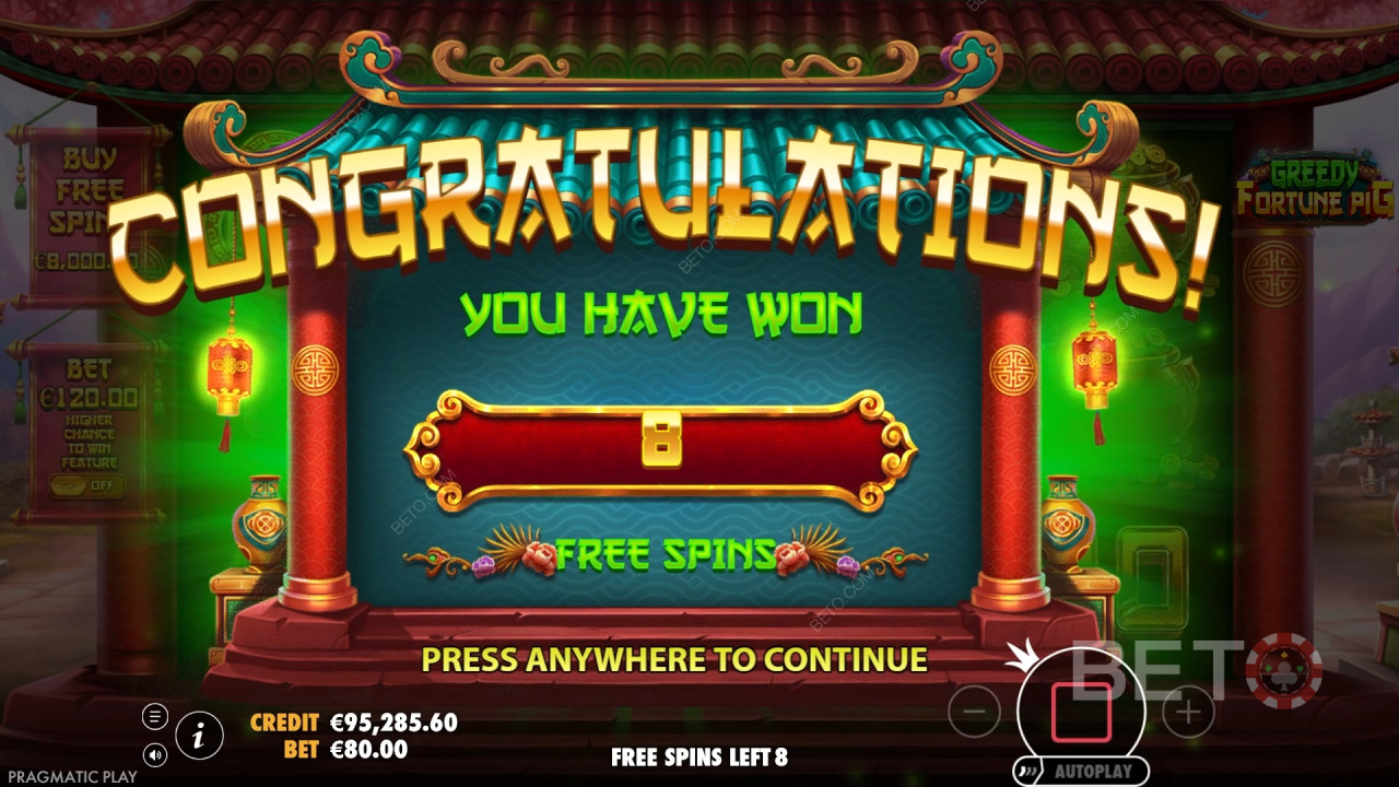 Vyhrajte 8 888-násobok svojej stávky v automate Greedy Fortune Pig!