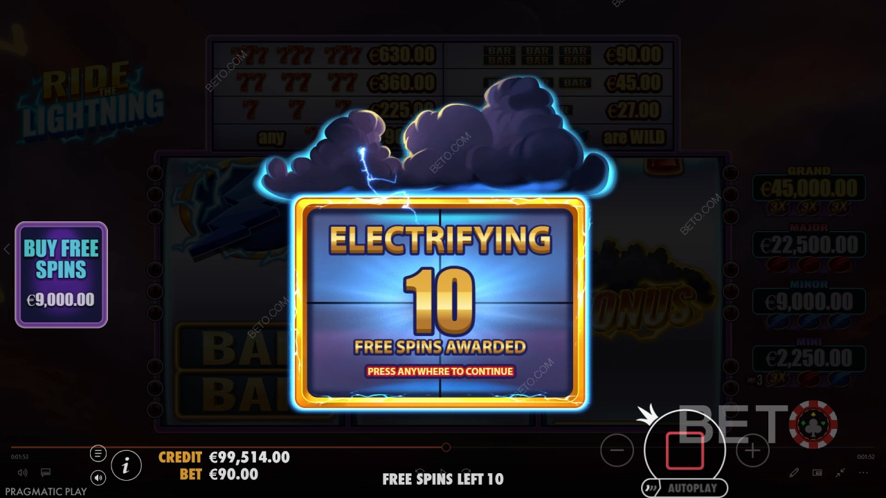 Vysvetlenie bonusových funkcií v hre Ride the Lightning podľa Pragmatic Play