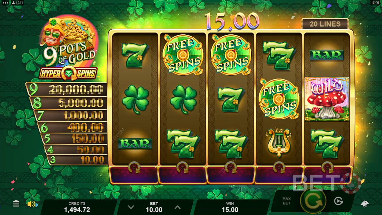 9 Pots of Gold Recenzia HyperSpins od BETO Slots