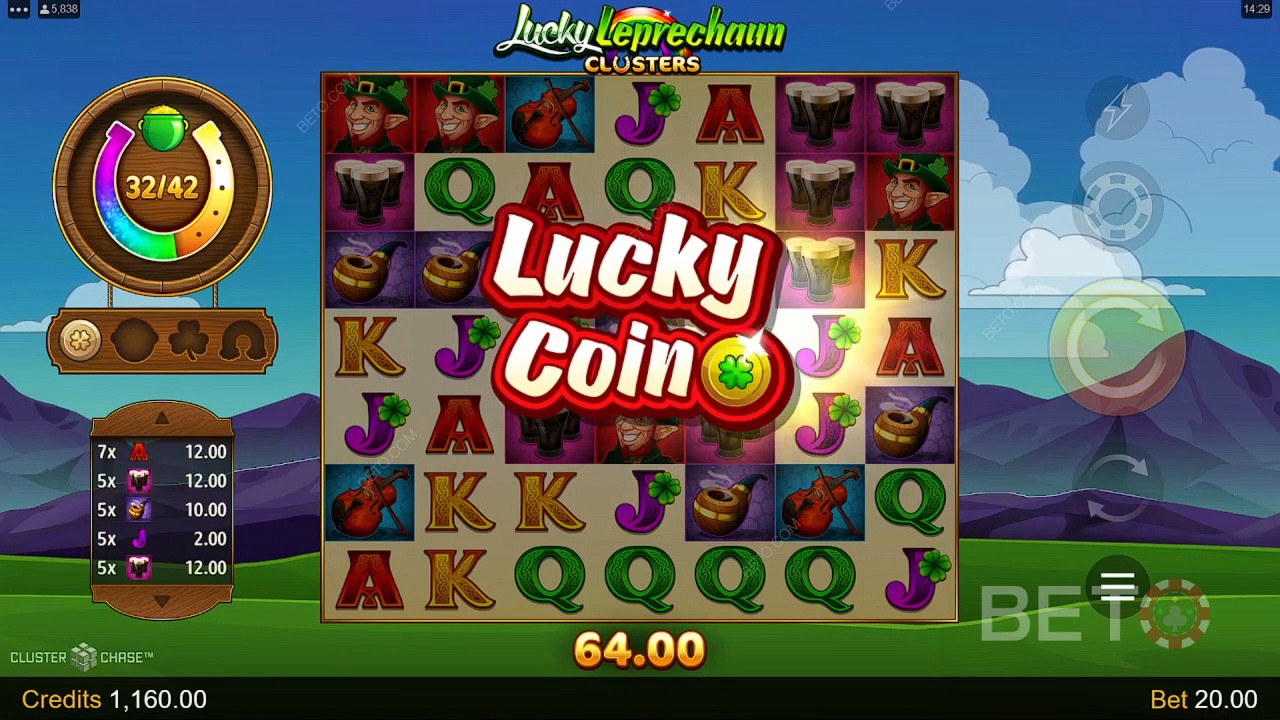 Vyhrajte 4 600-násobok svojej stávky vo video automate Lucky Leprechaun Clusters!