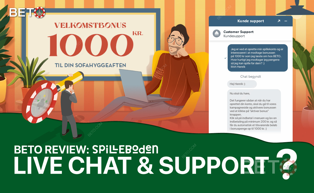 Zákaznícky servis Spilleboden - Live Chat