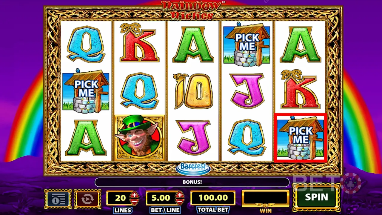 Hra na video automate Rainbow Riches