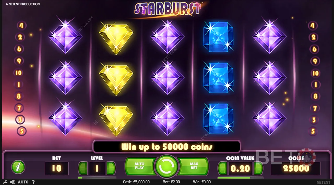 Starburst - video príklad s výbušnou hrou, roztočeniami zdarma a výhrami